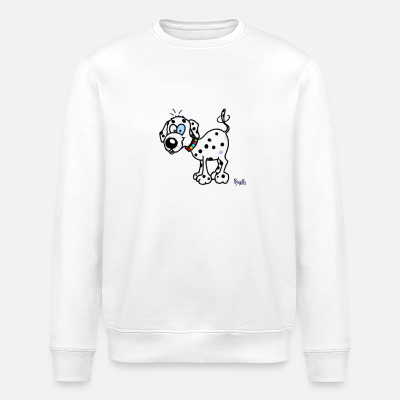 Crabot dalmate heureux - Sweat bio ROLLER Stanley/Stella Unisexe - blanc
