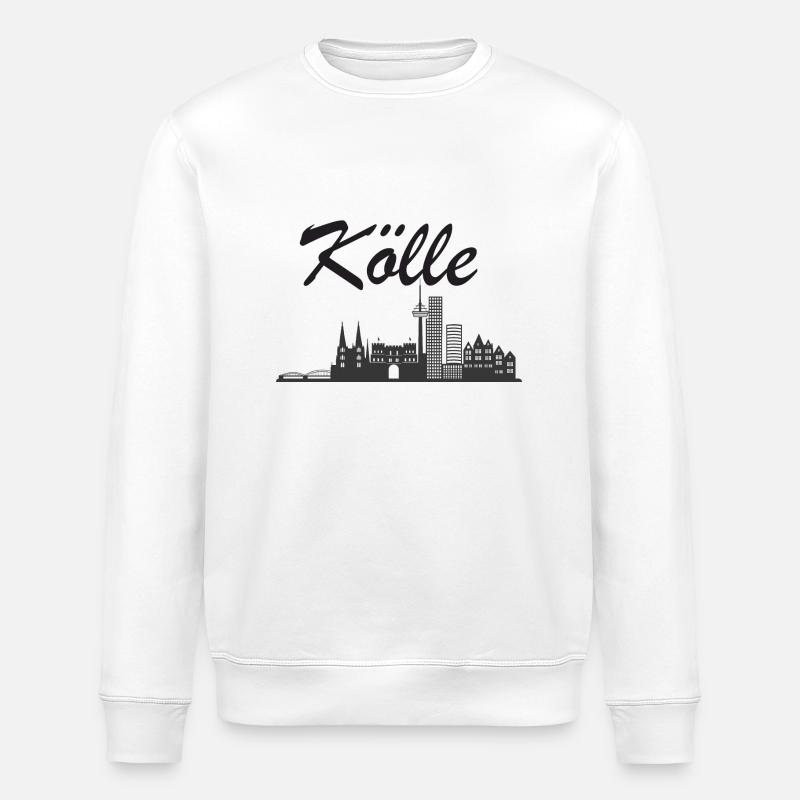 Skyline von Köln - Kölle - Stanley/Stella Unisex Bio-Sweatshirt ROLLER - Weiß