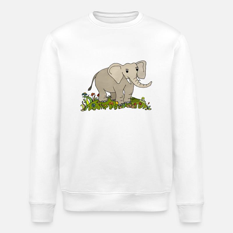 Éléphant - Sweat bio ROLLER Stanley/Stella Unisexe - blanc