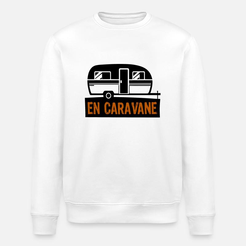 Mit dem Wohnwagen - Stanley/Stella Unisex Bio-Sweatshirt ROLLER - Weiß