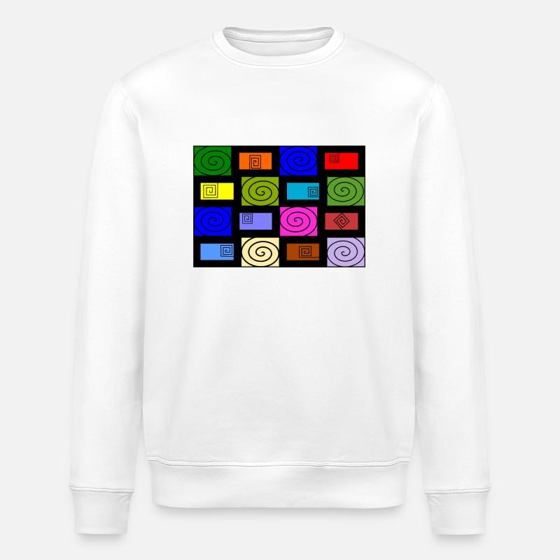 Grafisches Muster Farbwirbel - Stanley/Stella Unisex Bio-Sweatshirt ROLLER - Weiß
