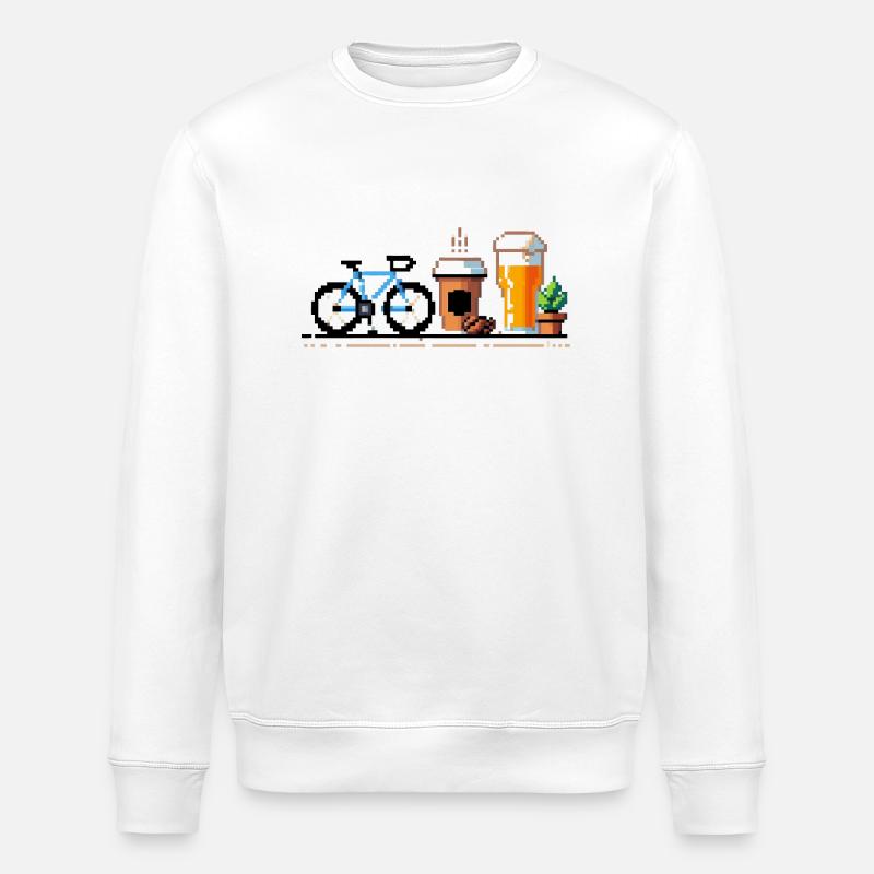 Radfahren, Bier & Kaffee - Perfekte Geschenkidee - Stanley/Stella Unisex Bio-Sweatshirt ROLLER - Weiß