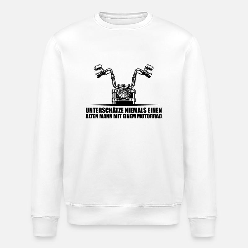 Lustiger Motorrad Spruch - Stanley/Stella Unisex Bio-Sweatshirt ROLLER - Weiß