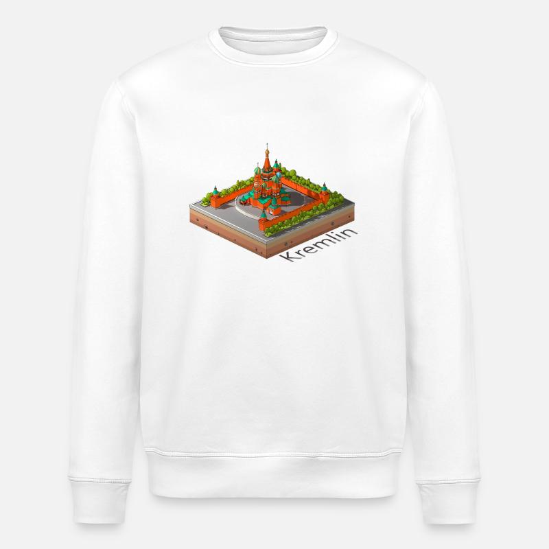 Geometric low poly The Kremlin - Stanley/Stella ROLLER Unisex Organic Sweatshirt - white
