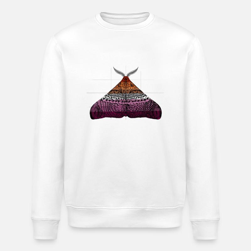 Lesbian pride moth motif A - Stanley/Stella ROLLER Unisex Organic Sweatshirt - white