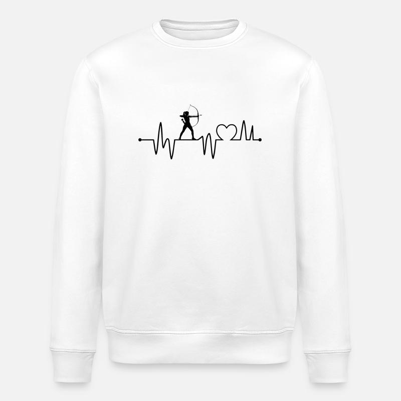 Herzschlag beim Bogenschießen - Stanley/Stella Unisex Bio-Sweatshirt ROLLER - Weiß