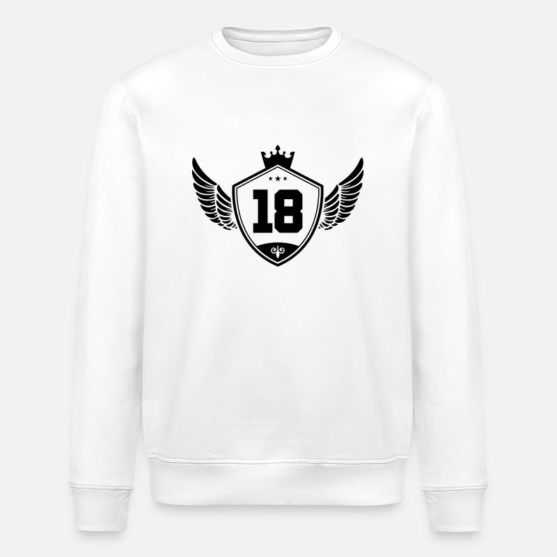 18 wappen krone - Stanley/Stella Unisex Bio-Sweatshirt ROLLER - Weiß
