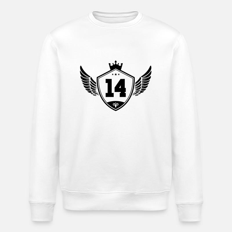 14 wappen krone - Stanley/Stella Unisex Bio-Sweatshirt ROLLER - Weiß