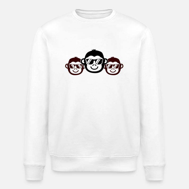 affen cool - Stanley/Stella Unisex Bio-Sweatshirt ROLLER - Weiß