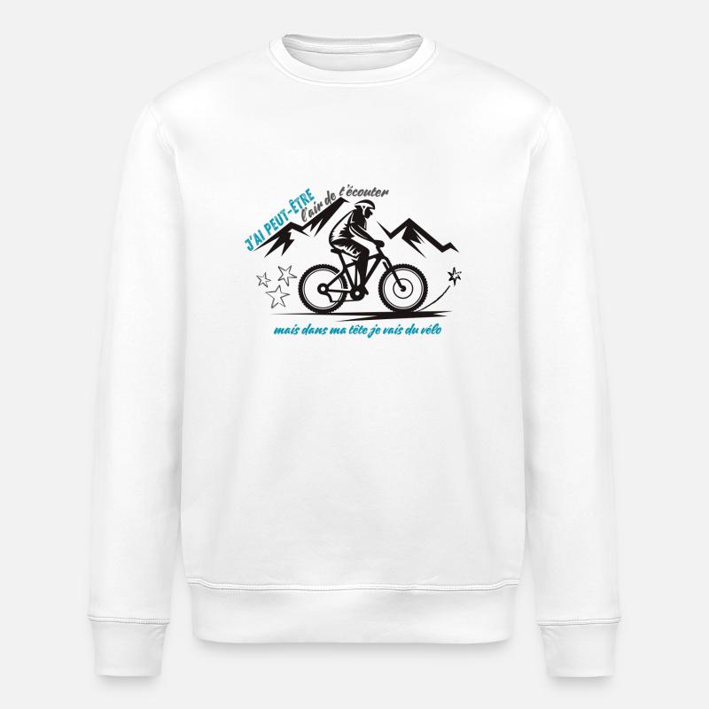 Je fais du vélo - Sweat bio ROLLER Stanley/Stella Unisexe - blanc