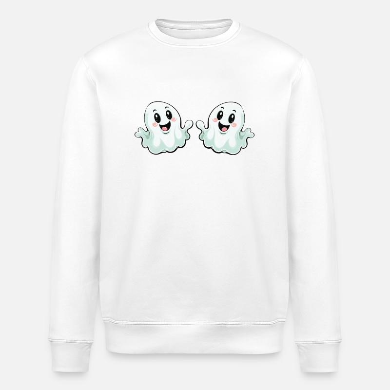ghosts funny - Stanley/Stella ROLLER Unisex Organic Sweatshirt - white