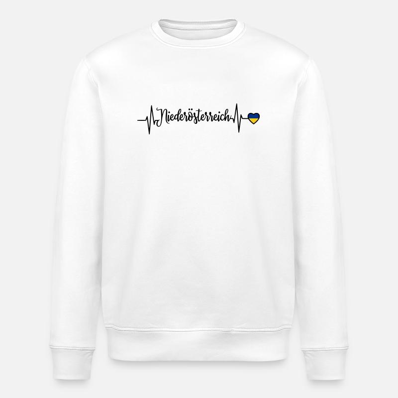 Lower Austria Pulse Heart Line - Stanley/Stella ROLLER Unisex Organic Sweatshirt - white
