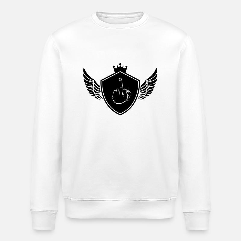 wappen mittelfinger - Stanley/Stella Unisex Bio-Sweatshirt ROLLER - Weiß