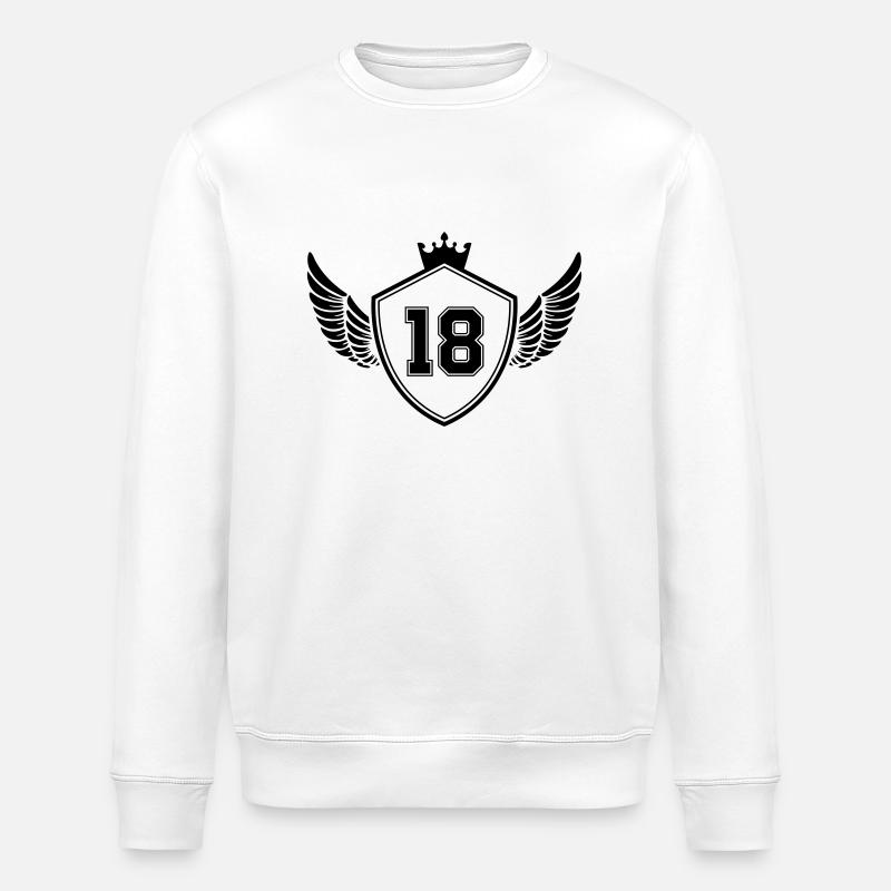 18 wappen - Stanley/Stella Unisex Bio-Sweatshirt ROLLER - Weiß