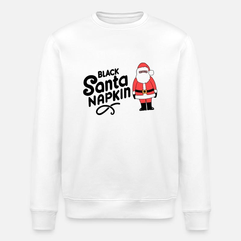 Schwarze Santa Serviette - Stanley/Stella Unisex Bio-Sweatshirt ROLLER - Weiß