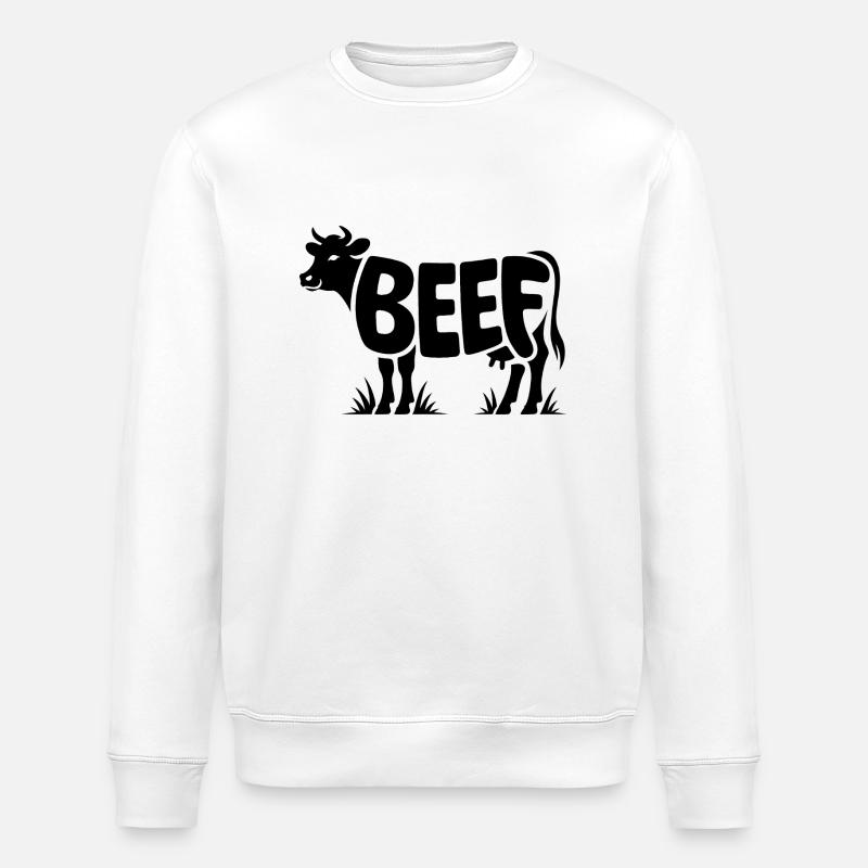 BOEUF - Cool Meat Logo - Sweat bio ROLLER Stanley/Stella Unisexe - blanc