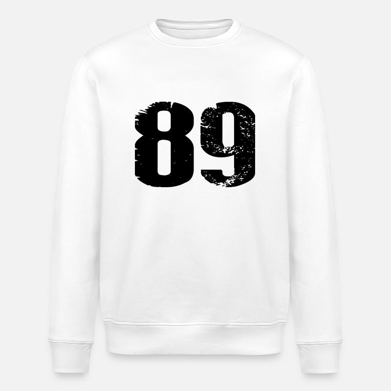 89 Zahl Trikot - Stanley/Stella Unisex Bio-Sweatshirt ROLLER - Weiß