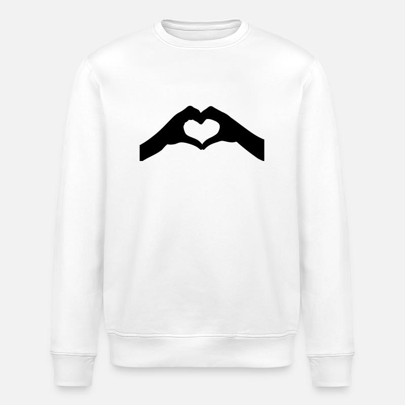 Herz-Hände - Stanley/Stella Unisex Bio-Sweatshirt ROLLER - Weiß