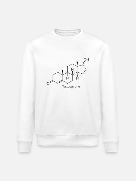 Testosterone - Stanley/Stella ROLLER Unisex Organic Sweatshirt - white