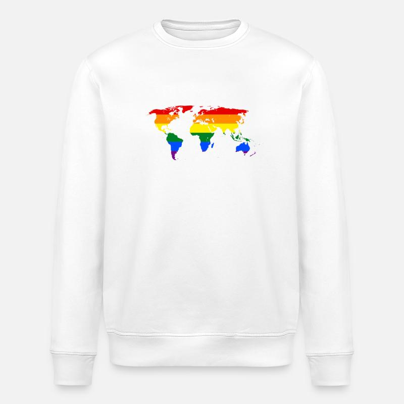 rainbow-world-map - Stanley/Stella Unisex Bio-Sweatshirt ROLLER - Weiß