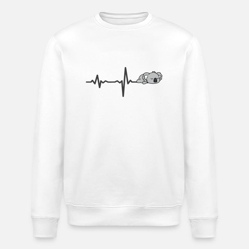 Heartbeat Koala Baby Geschenk - Stanley/Stella Unisex Bio-Sweatshirt ROLLER - Weiß