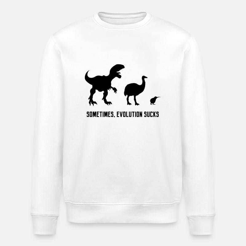 Sometimes, Evolution Sucks - Stanley/Stella ROLLER Unisex Organic Sweatshirt - white