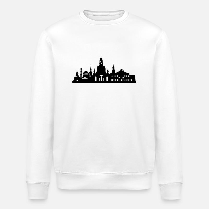 Dresden skyline small - Stanley/Stella ROLLER Unisex Organic Sweatshirt - white