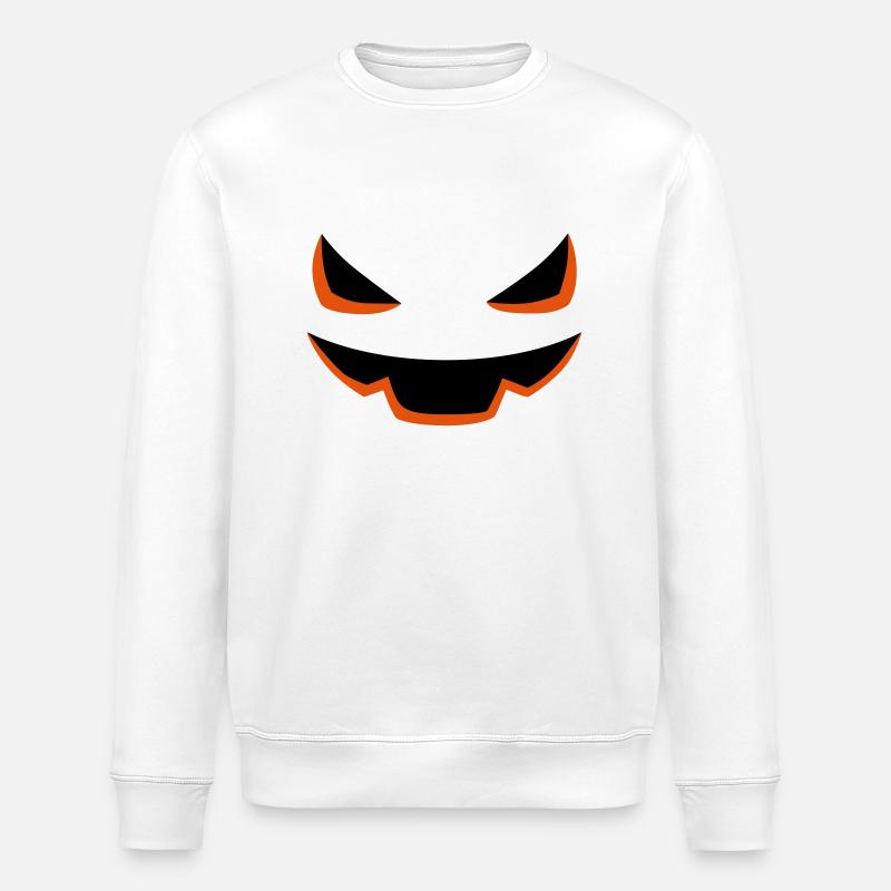 Pumpkin Face Halloween - Stanley/Stella Unisex Bio-Sweatshirt ROLLER - Weiß