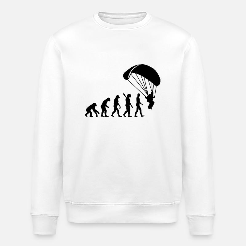 Evolution Parachute jumping - Stanley/Stella ROLLER Unisex Organic Sweatshirt - white
