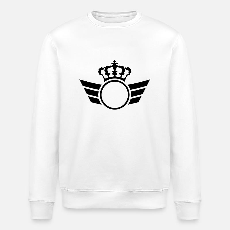 Crown Logo - Stanley/Stella ROLLER Unisex Organic Sweatshirt - white