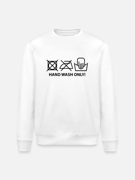 hand_wash_only_f1 - Stanley/Stella ROLLER Unisex Organic Sweatshirt - white