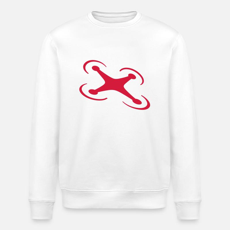 Quadrocopter Drohne Symbol - Stanley/Stella Unisex Bio-Sweatshirt ROLLER - Weiß