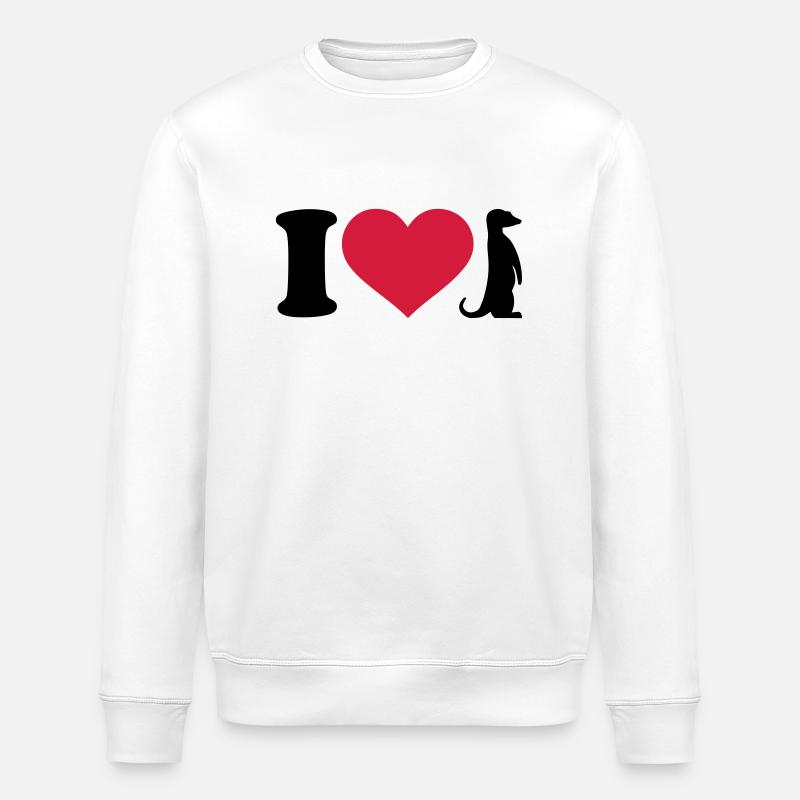 I love Suricate - Sweat bio ROLLER Stanley/Stella Unisexe - blanc