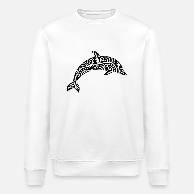 Dolphin - Stanley/Stella ROLLER Unisex Organic Sweatshirt - white