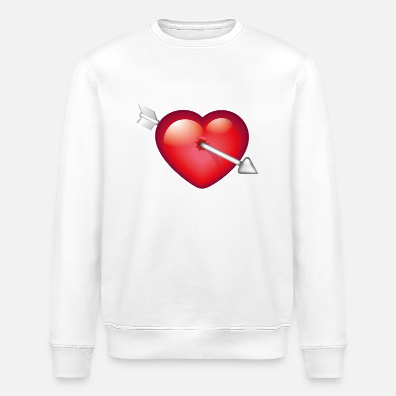 Smiley Heart with arrow - Stanley/Stella Unisex Bio-Sweatshirt ROLLER - Weiß