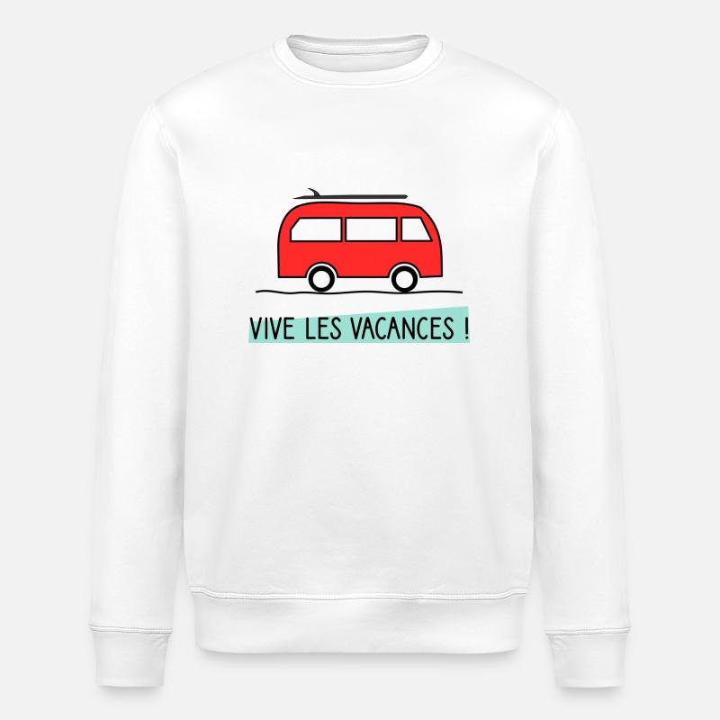 VIVE LES VACANCES. VACANCES.BONNES VACANCES. - Sweat bio ROLLER Stanley/Stella Unisexe - blanc