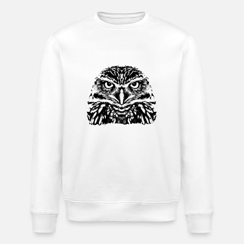 Die Eule / The Owl - Stanley/Stella ROLLER Unisex Organic Sweatshirt - white