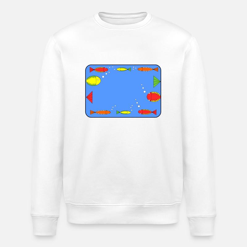 Poissons dans le cadre - Sweat bio ROLLER Stanley/Stella Unisexe - blanc