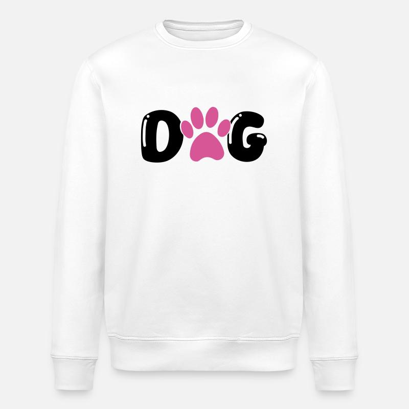 dog pfote - Stanley/Stella Unisex Bio-Sweatshirt ROLLER - Weiß