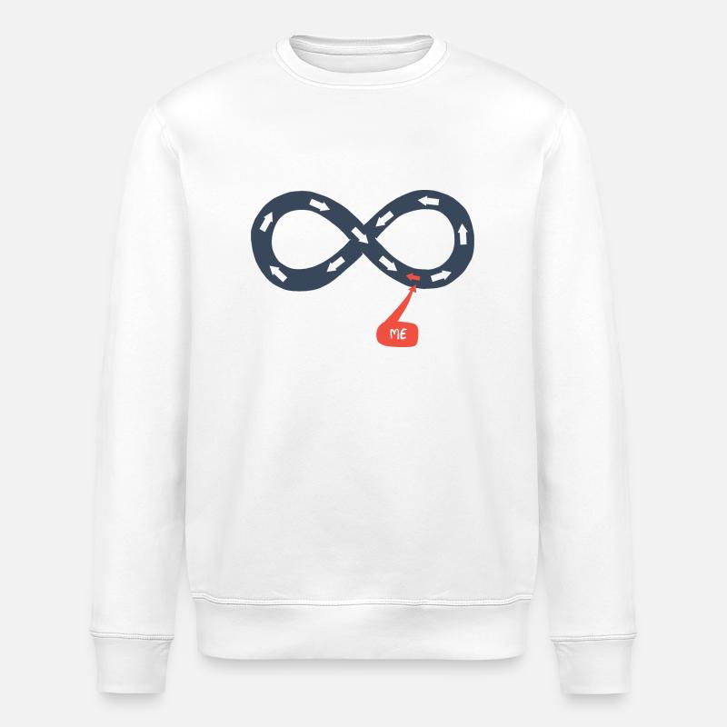 Moi et l'infini, à contre-courant - Sweat bio ROLLER Stanley/Stella Unisexe - blanc
