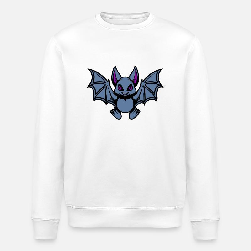 fledermaus comic - Stanley/Stella Unisex Bio-Sweatshirt ROLLER - Weiß