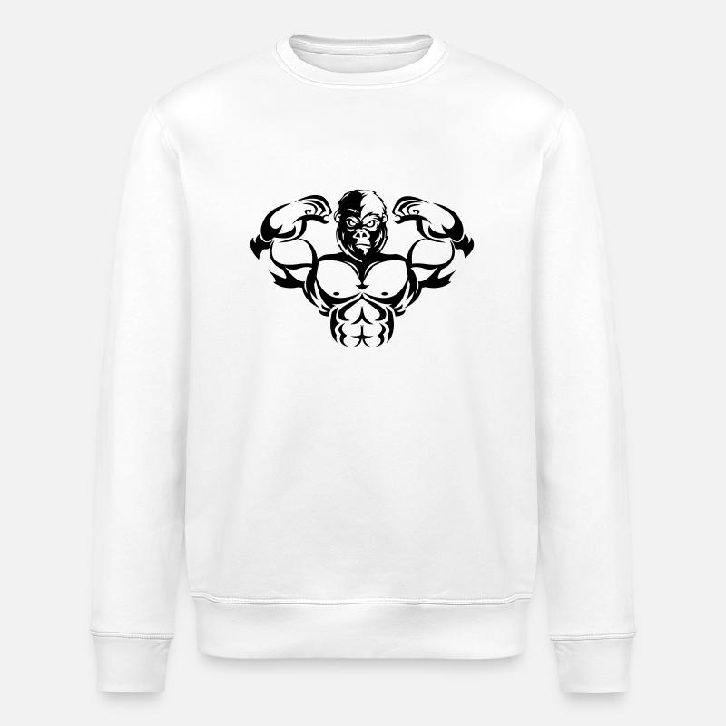 Gorille fort - Sweat bio ROLLER Stanley/Stella Unisexe - blanc