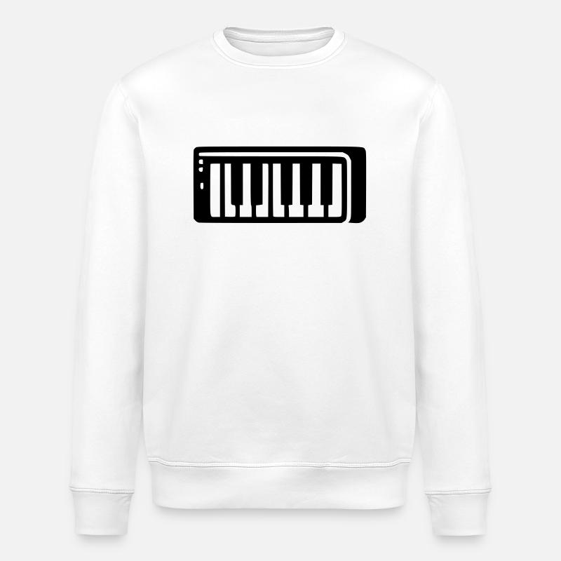 Klaviertastatur - Stanley/Stella Unisex Bio-Sweatshirt ROLLER - Weiß