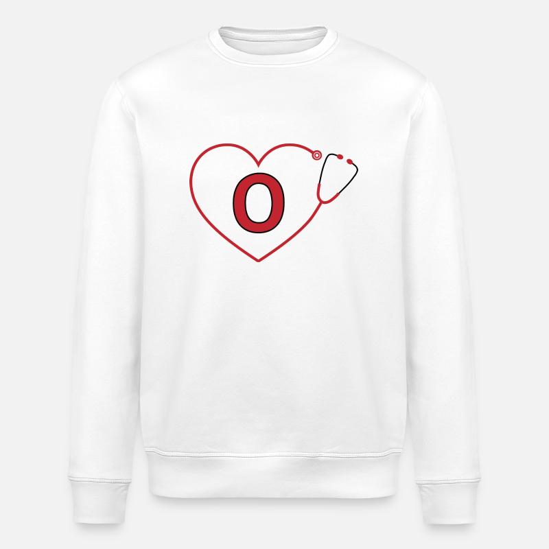 Letter o Stethoscope - Stanley/Stella ROLLER Unisex Organic Sweatshirt - white