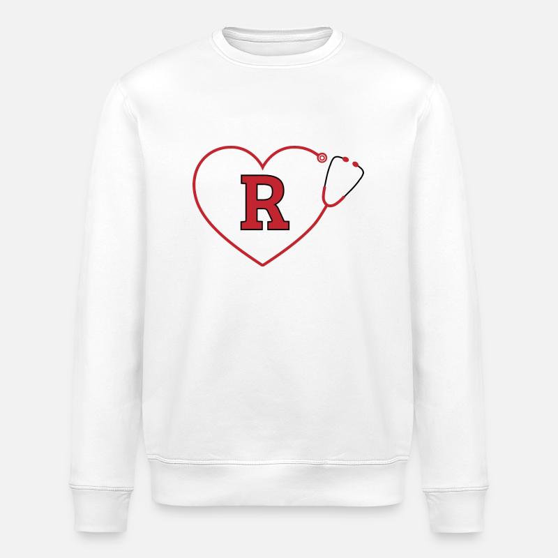 Lettre r stéthoscope - Sweat bio ROLLER Stanley/Stella Unisexe - blanc