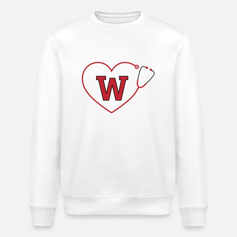 Buchstabe w Stethoskop - Stanley/Stella Unisex Bio-Sweatshirt ROLLER - Weiß