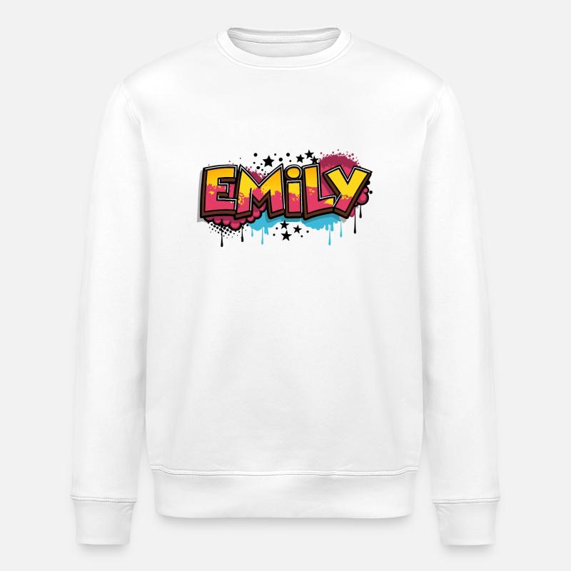 Emily Graffiti Cool Nom Prénom - Sweat bio ROLLER Stanley/Stella Unisexe - blanc