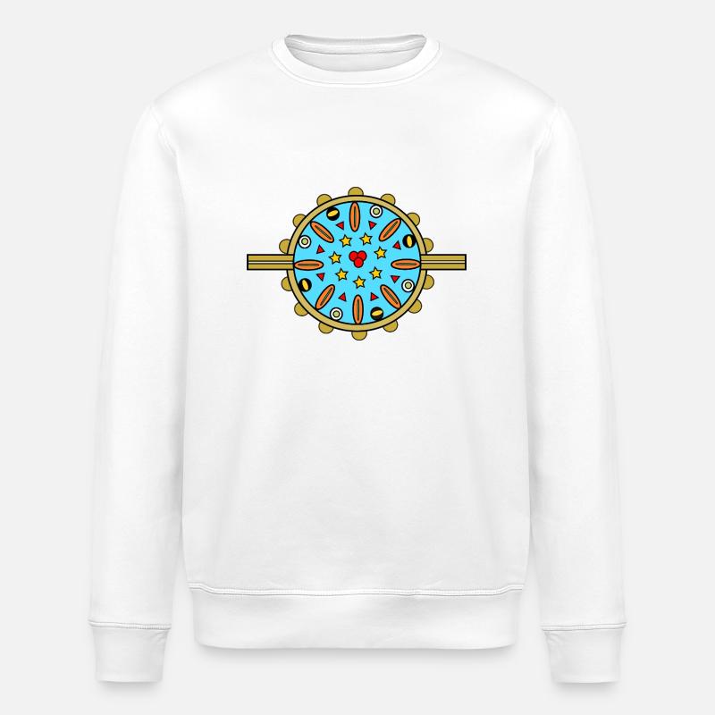 Mandala with stars - Stanley/Stella Unisex Bio-Sweatshirt ROLLER - Weiß