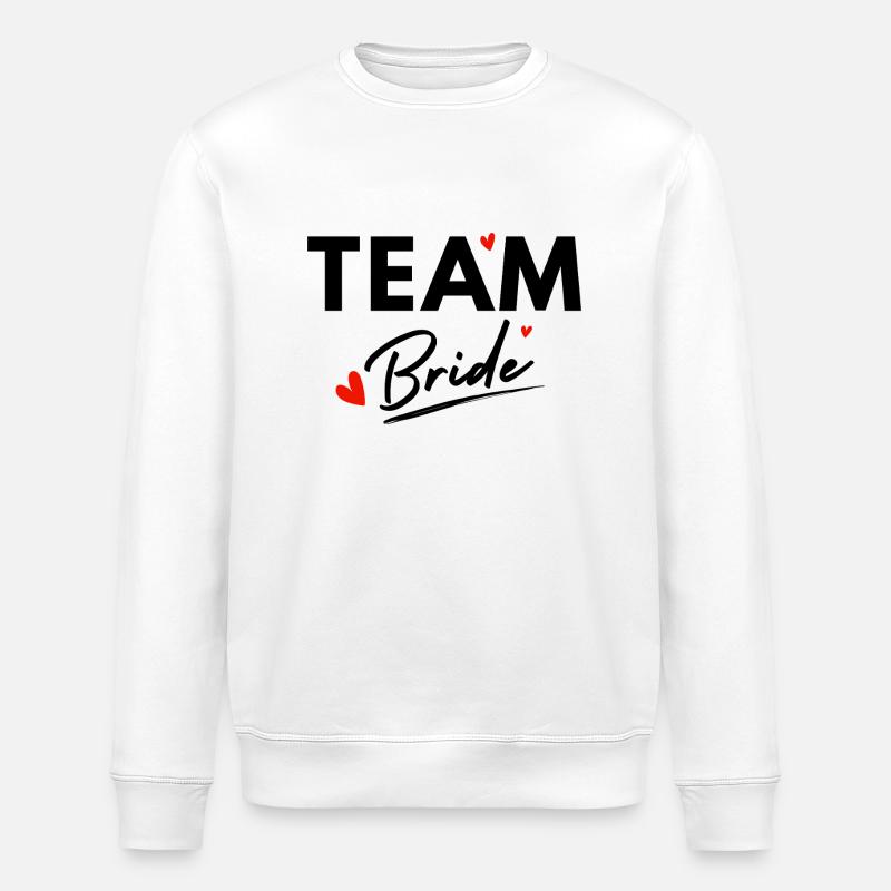 Team Bride Hearts - Bride Gift - Stanley/Stella ROLLER Unisex Organic Sweatshirt - white