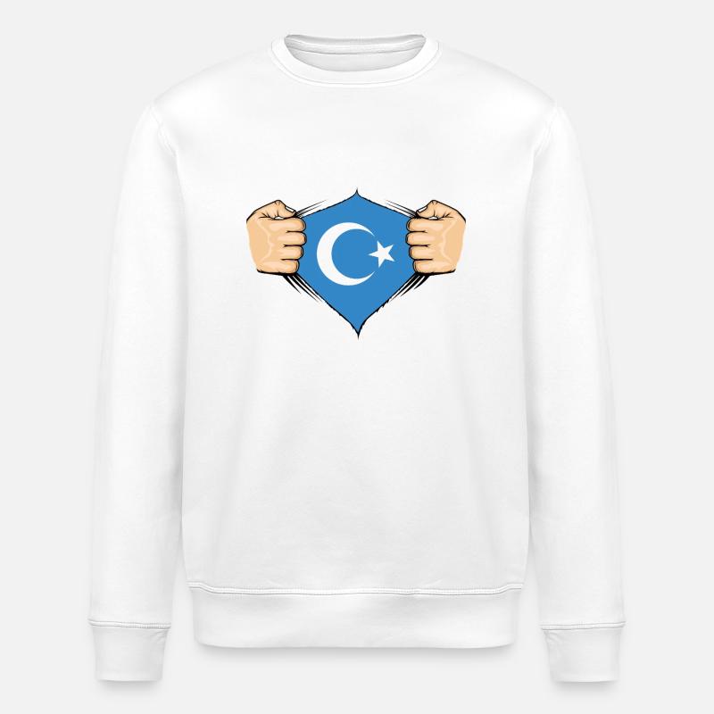 Conception du drapeau ouïghour - Sweat bio ROLLER Stanley/Stella Unisexe - blanc